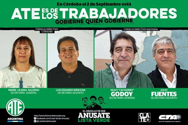 María Liliana Salerno y  Luis Bárcena son los nuevos secretarios de ATE-CTA Córdoba