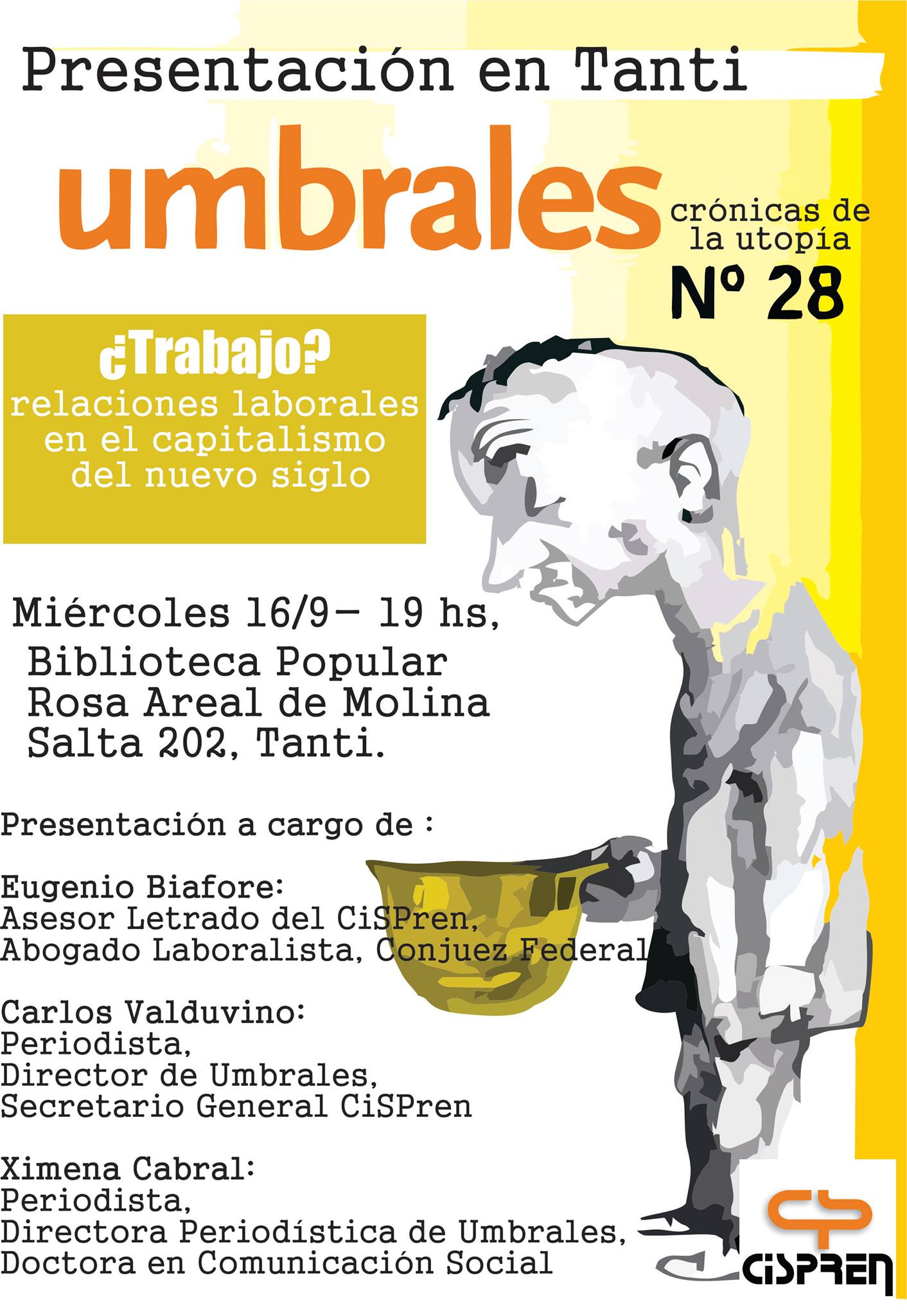 Se presentará la revista Umbrales en Tanti
