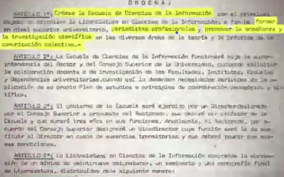 50 años: el 30 de diciembre de 1971 nació la Escuela de Ciencias de la Información