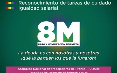 #8M: Convocatoria a Asamblea Nacional de Trabajadoras de Prensa
