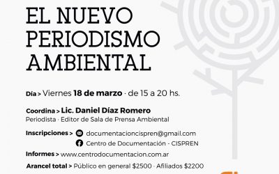 Jornada de capacitación/»El Nuevo Periodismo ambiental»