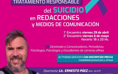 Jornadas on-line de capacitación: “Tratamiento responsable del suicidio en redacciones y medios de comunicación»