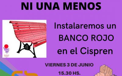 El Cispren instalará un banco rojo por los 7 años de Ni Una Menos