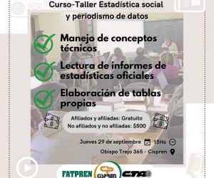 Inscripciones abiertas para el Curso -Taller de Estadística Social y Periodismo de Datos